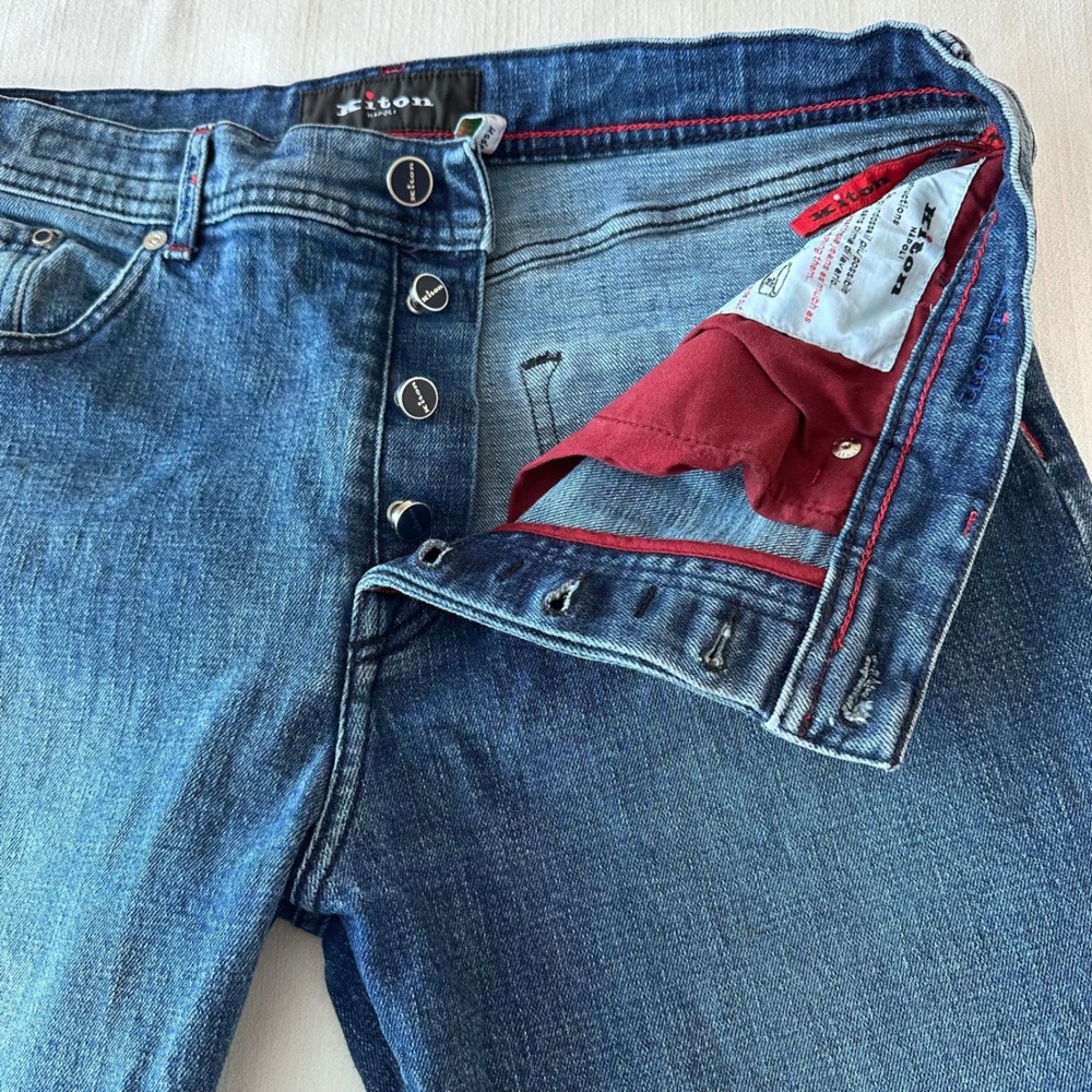 Kiton Napoli Jeans Button‎ Fly Mens 38 Made in Italy
